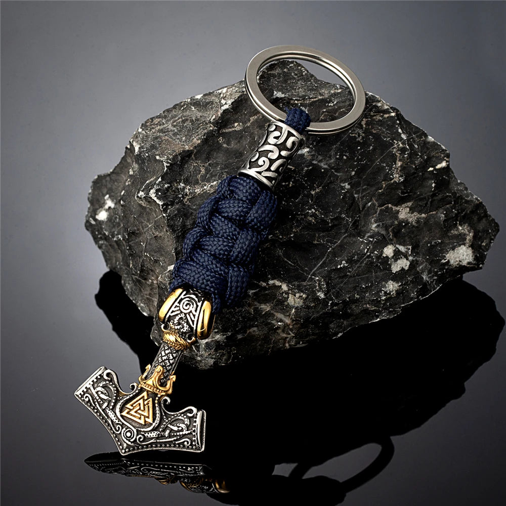 Punk Thor's Hammer Survival Keychain Men