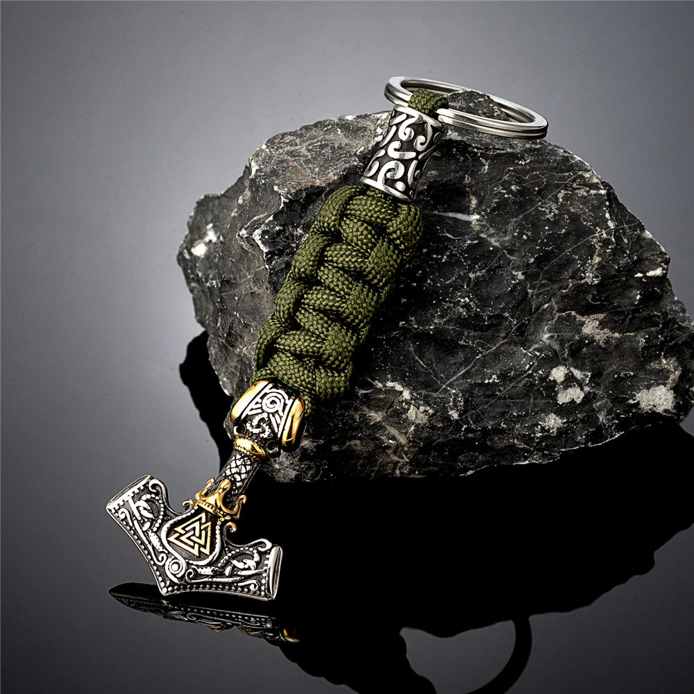 Punk Thor's Hammer Survival Keychain Men