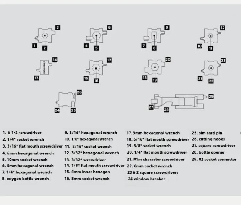 Bracelet Men's Outdoor Tool Bracelet 29 in 1 Bracelet Emergency EDC Tool
