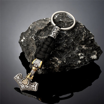 Punk Thor's Hammer Survival Keychain Men