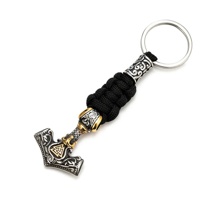 Punk Thor's Hammer Survival Keychain Men
