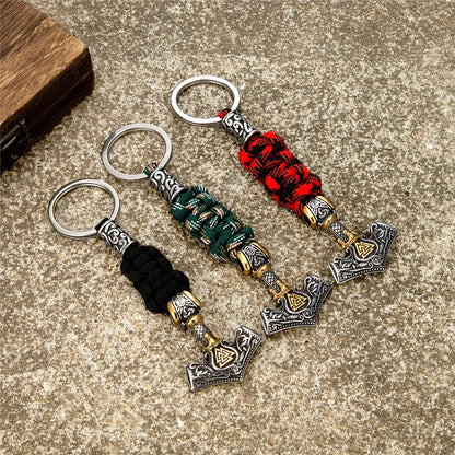 Punk Thor's Hammer Survival Keychain Men