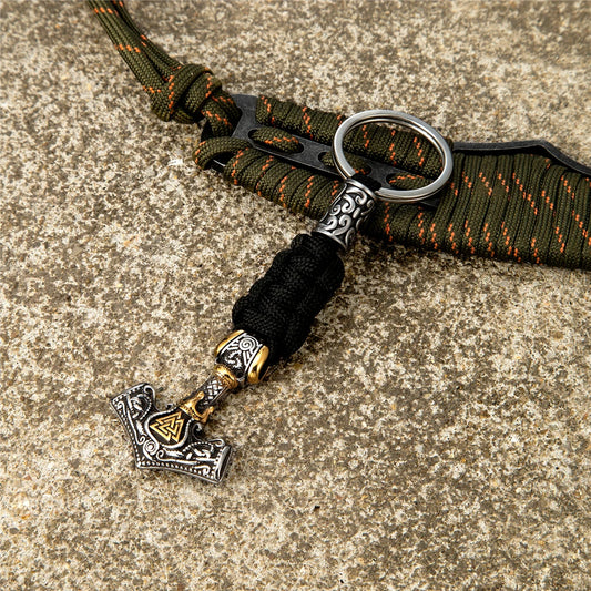 Punk Thor's Hammer Survival Keychain Men