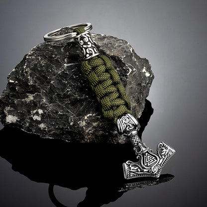 Punk Thor's Hammer Survival Keychain Men