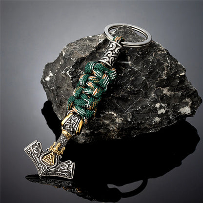 Punk Thor's Hammer Survival Keychain Men