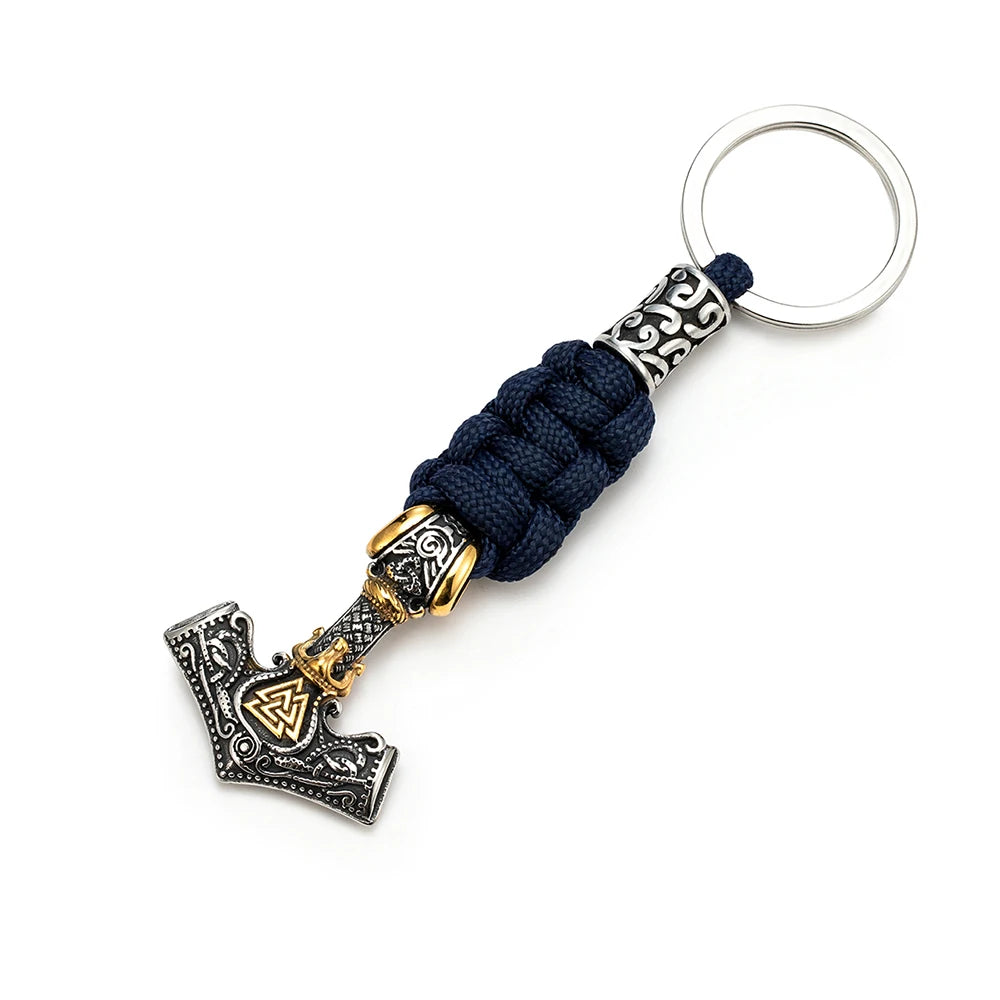Punk Thor's Hammer Survival Keychain Men