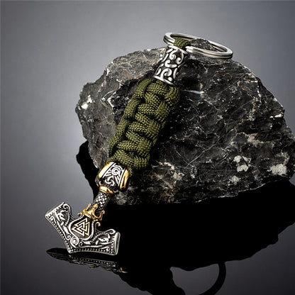 Punk Thor's Hammer Survival Keychain Men