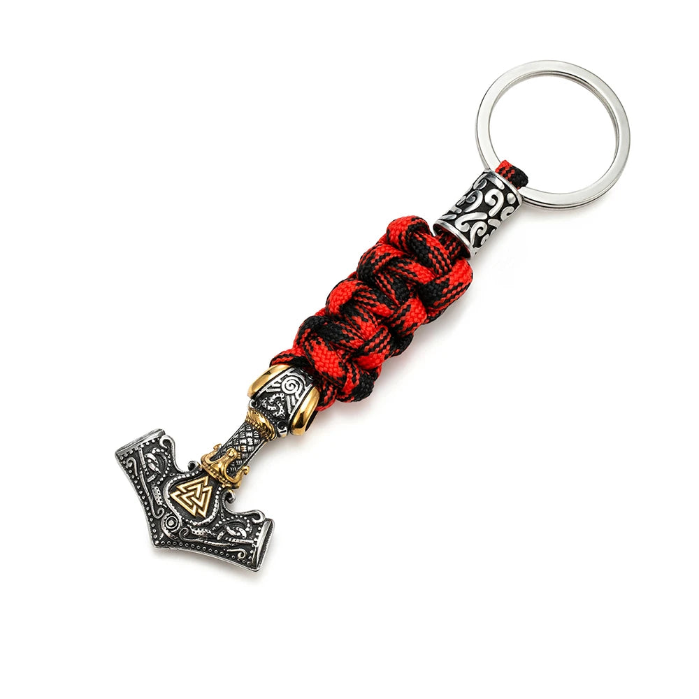 Punk Thor's Hammer Survival Keychain Men