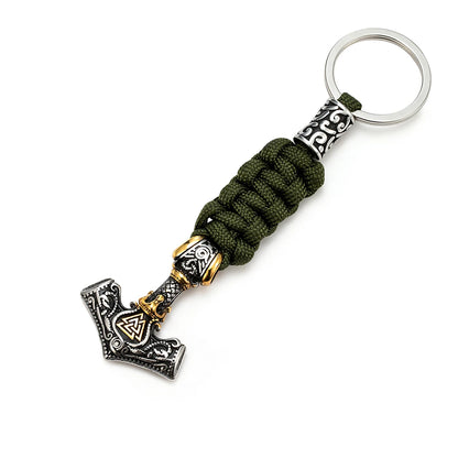 Punk Thor's Hammer Survival Keychain Men
