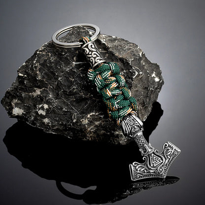 Punk Thor's Hammer Survival Keychain Men